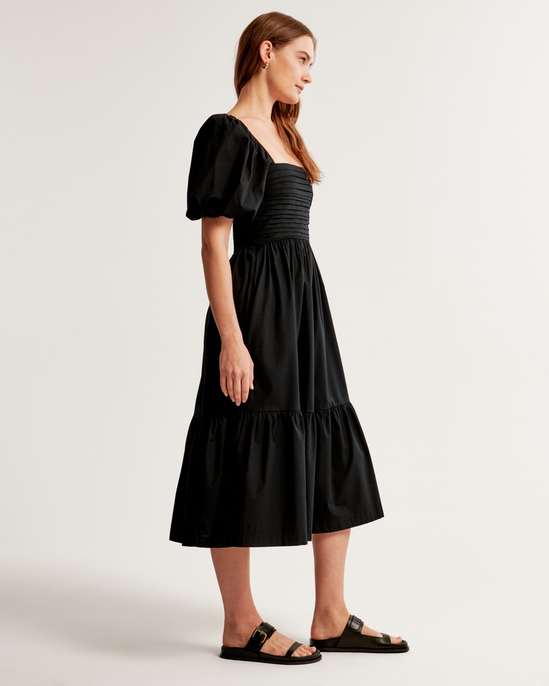 Emerson Poplin Puff Sleeve Midi Dress