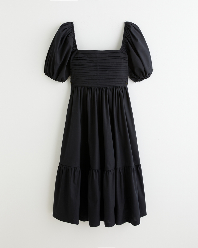 Women's Emerson Linen-Blend Puff Sleeve Midi Dress, Women's Dresses &  Jumpsuits