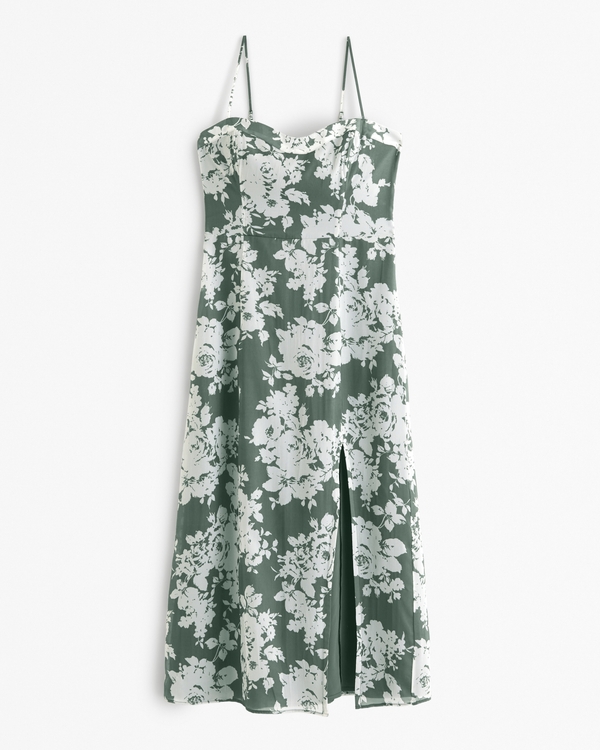 The A&F Camille Midi Dress, Green Floral