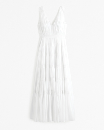 Women's Plunge Lace Tiered Maxi Dress | Women's Dresses & Jumpsuits | Abercrombie.com