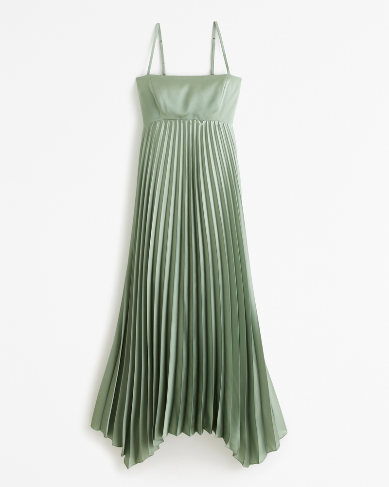 Women's The A&F Giselle Clasp-Back Pleated Midi Dress | Women's