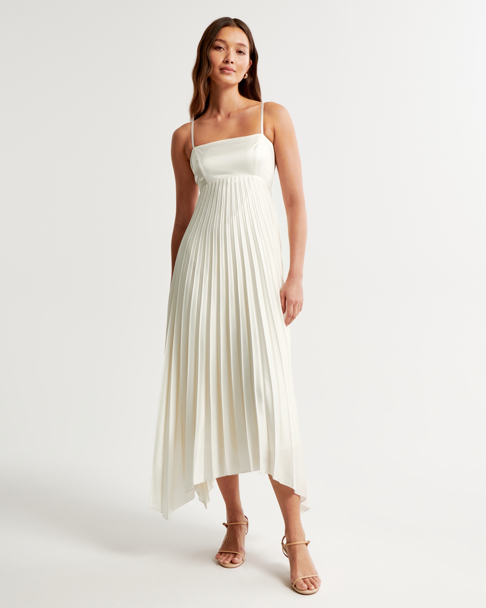 B233065 Chic Soft Crepe Ankle Length Gown with Straight Across Neckline and  Bold Straps
