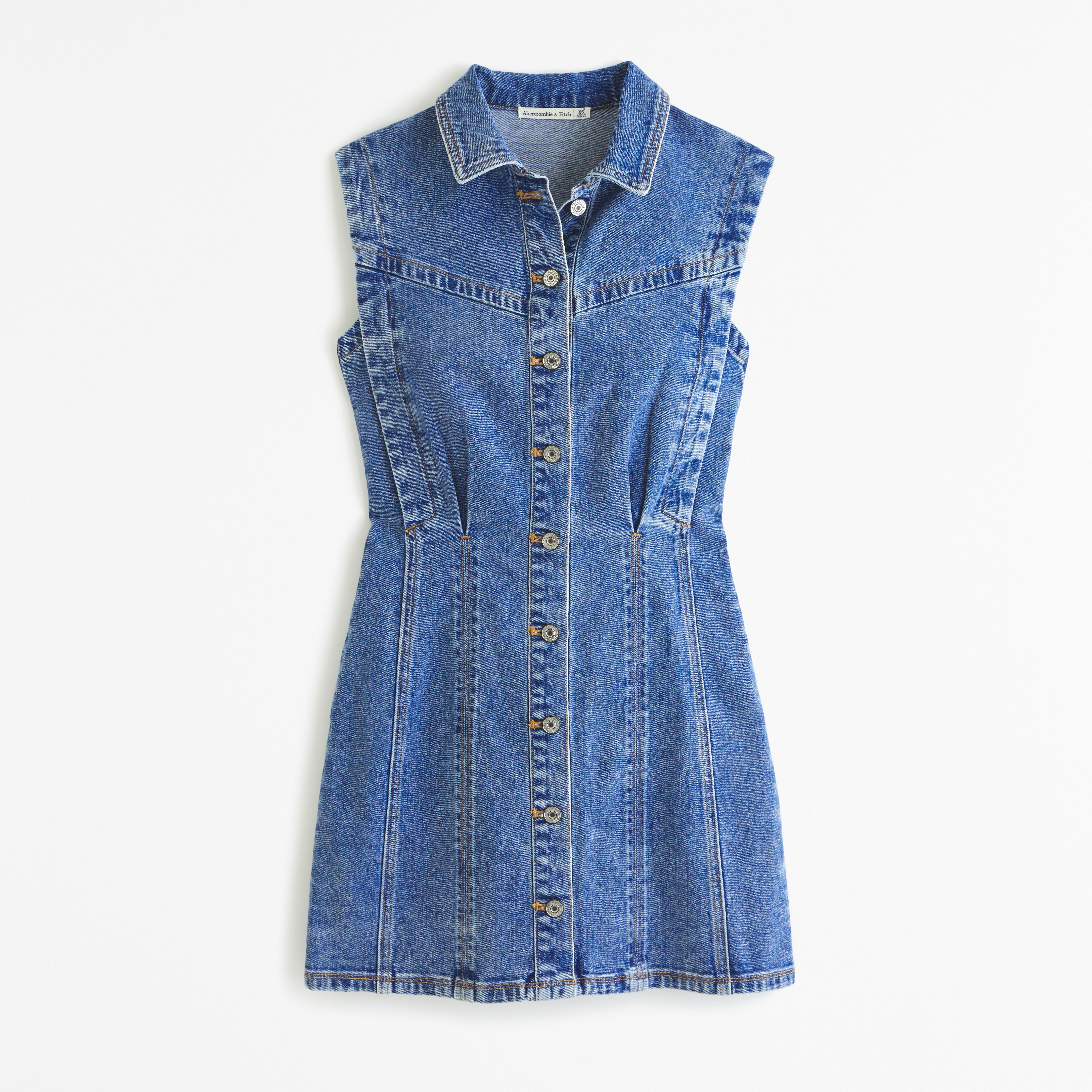 New look denim button through outlet dress