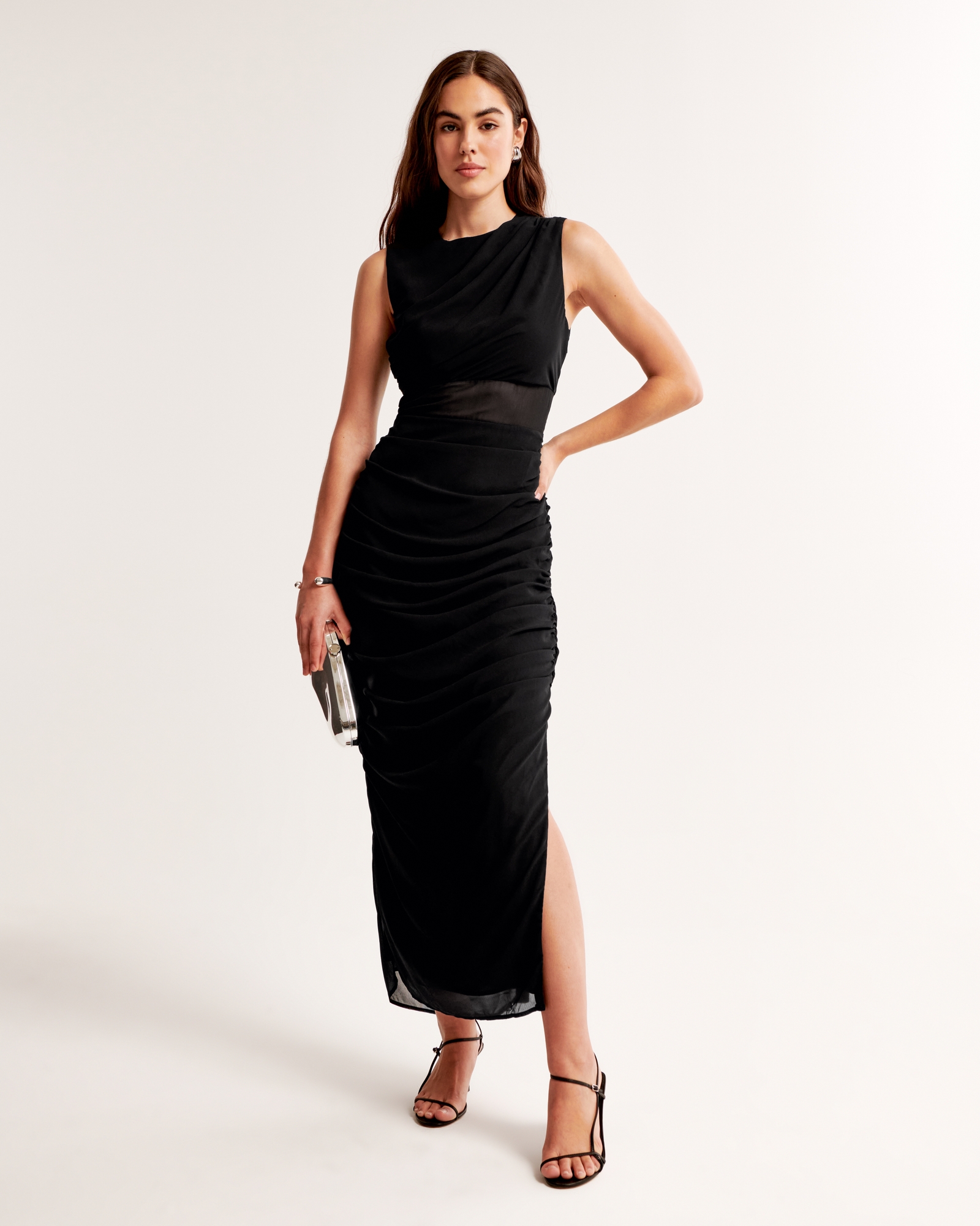 abercrombie sheer maxi dress Abercrombie & Fitch Bra-Free Flowy Sheer Maxi Dress