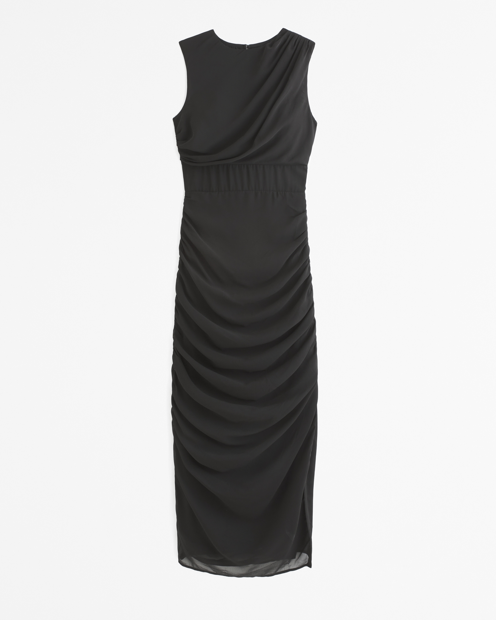 Draped Sheer Waist Maxi Dress