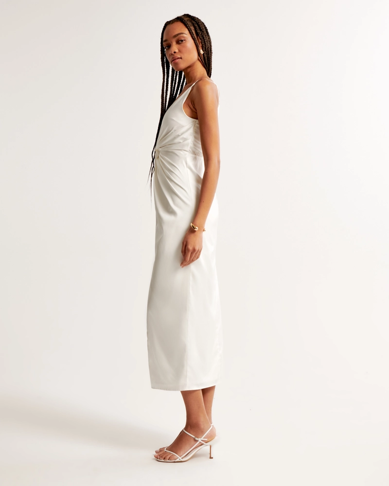 Draped Twist-Front Maxi Dress