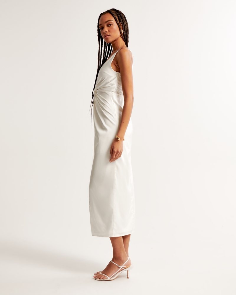 Draped Twist-Front Maxi Dress