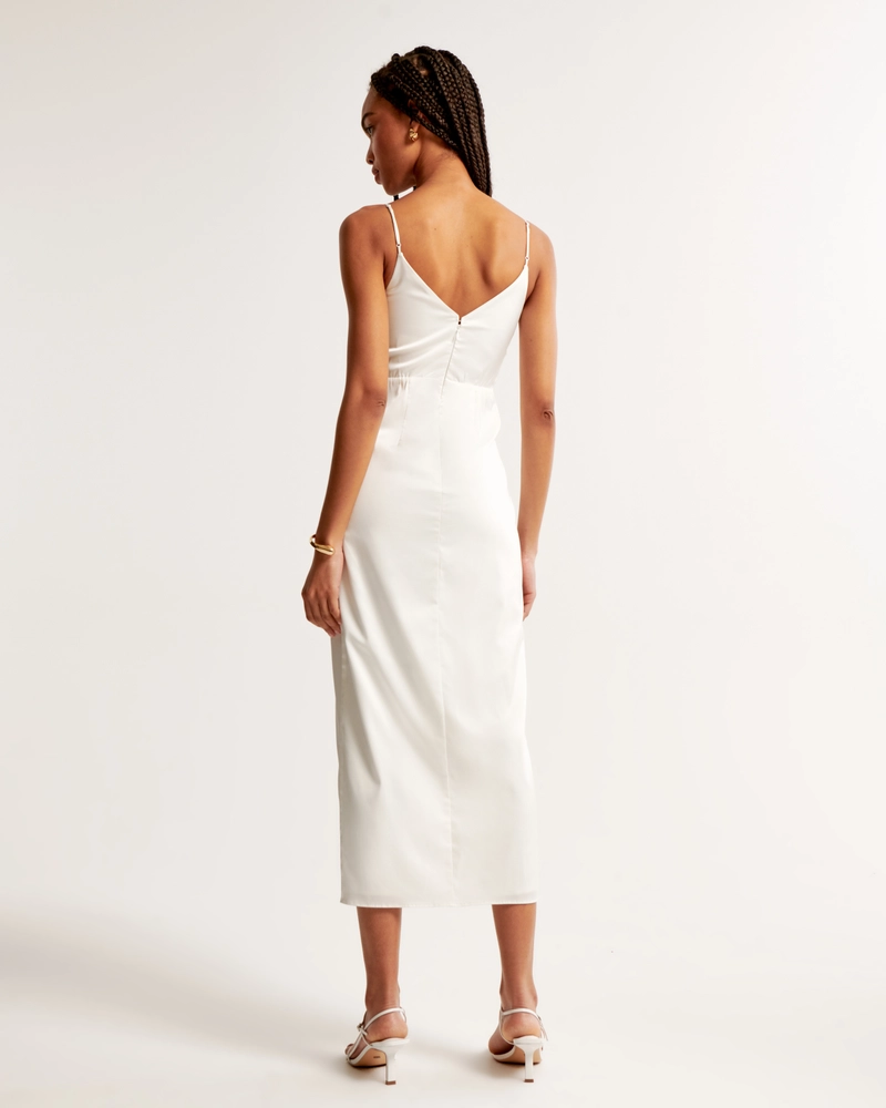 Draped Twist-Front Maxi Dress