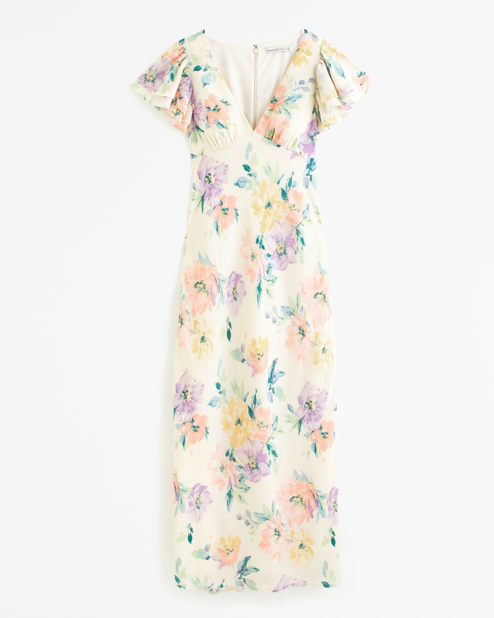 Ruffle Sleeve Slip Maxi Dress