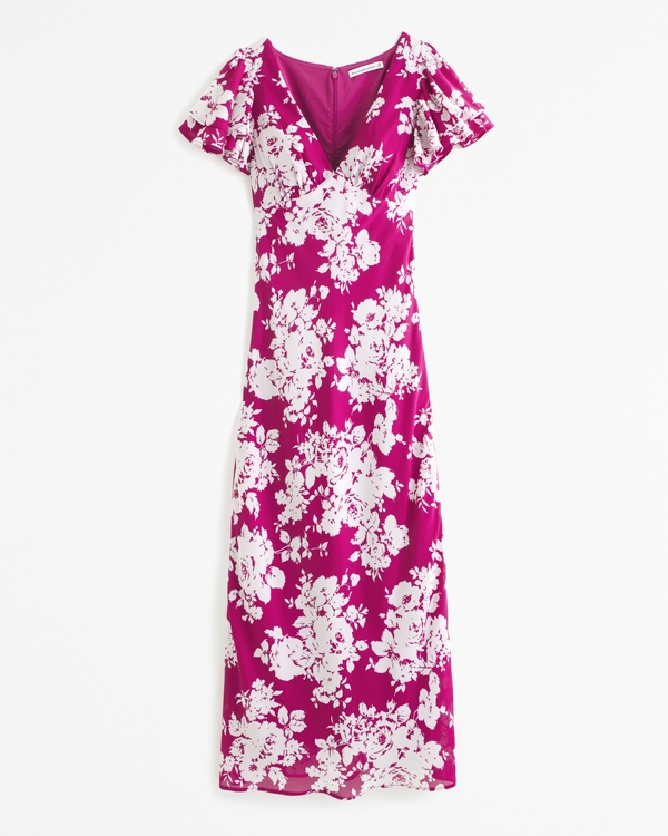 Women's Ruffle Sleeve Slip Maxi Dress | Women's Dresses & Jumpsuits | Abercrombie.com