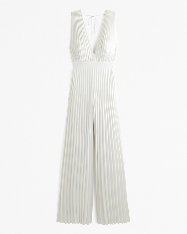 The A&F Giselle Pleated Jumpsuit, White view 1