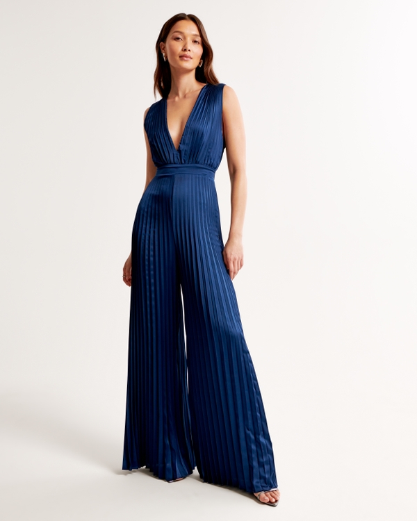 The A&F Giselle Pleated Jumpsuit, Blue