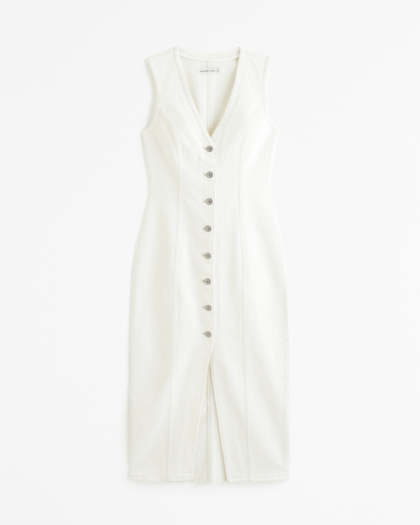 The A&F Mara Vest Midi Dress, Cream