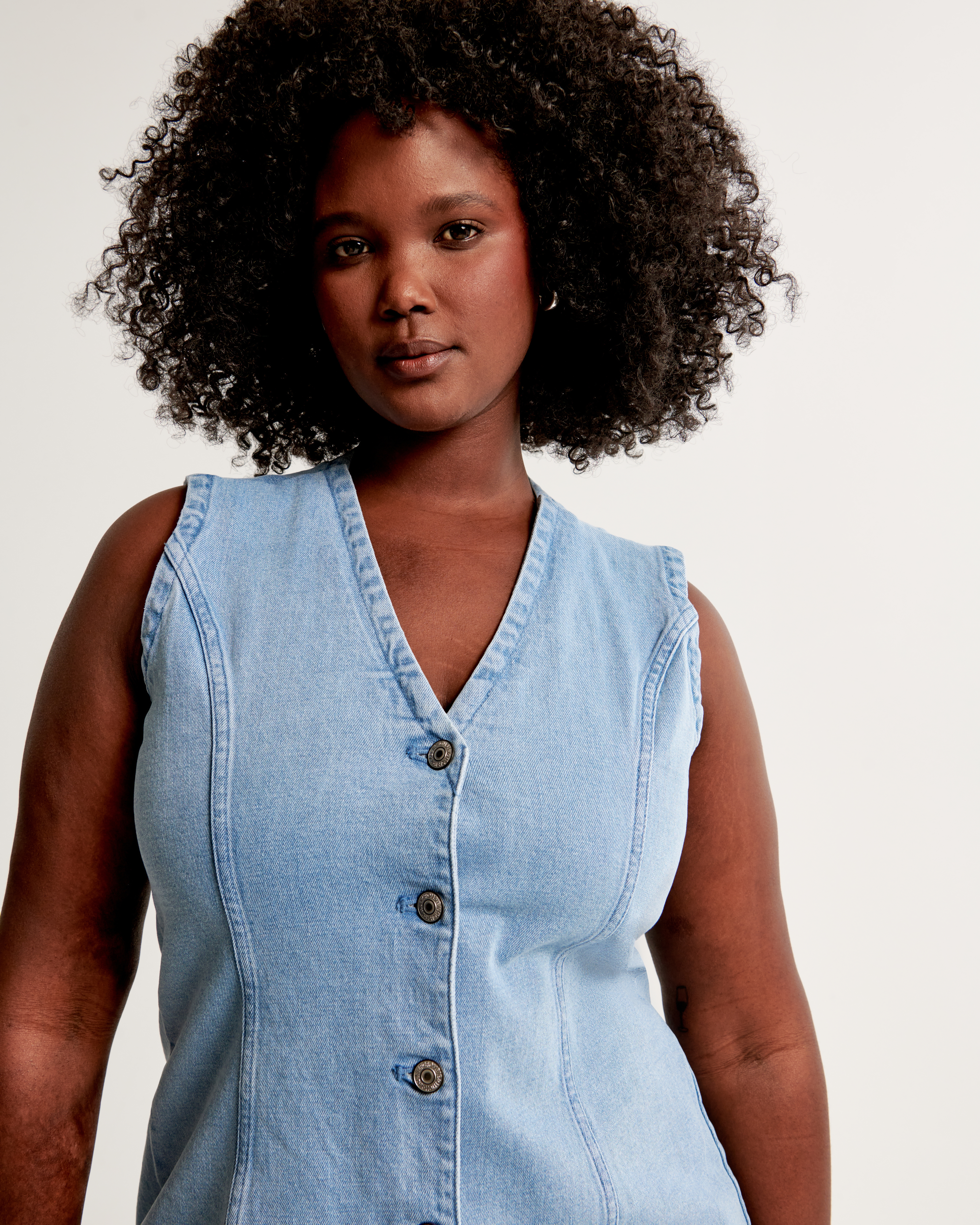 The A&F Mara Denim Vest Mini Dress