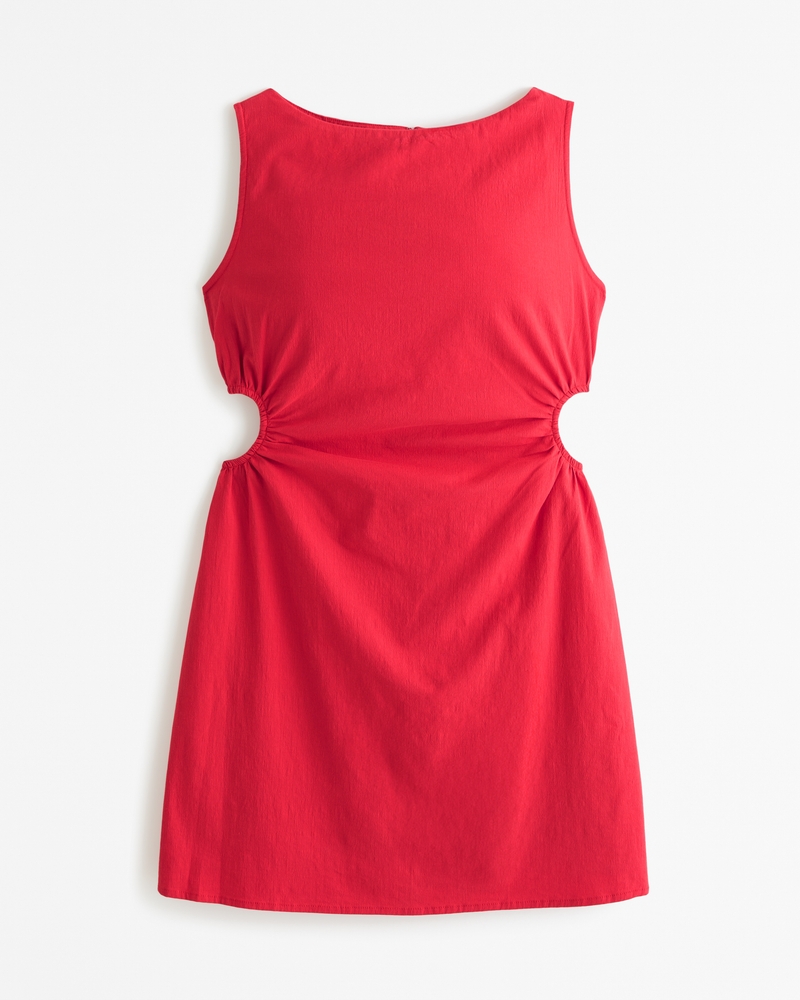 Stretch Cotton Cutout Mini Dress