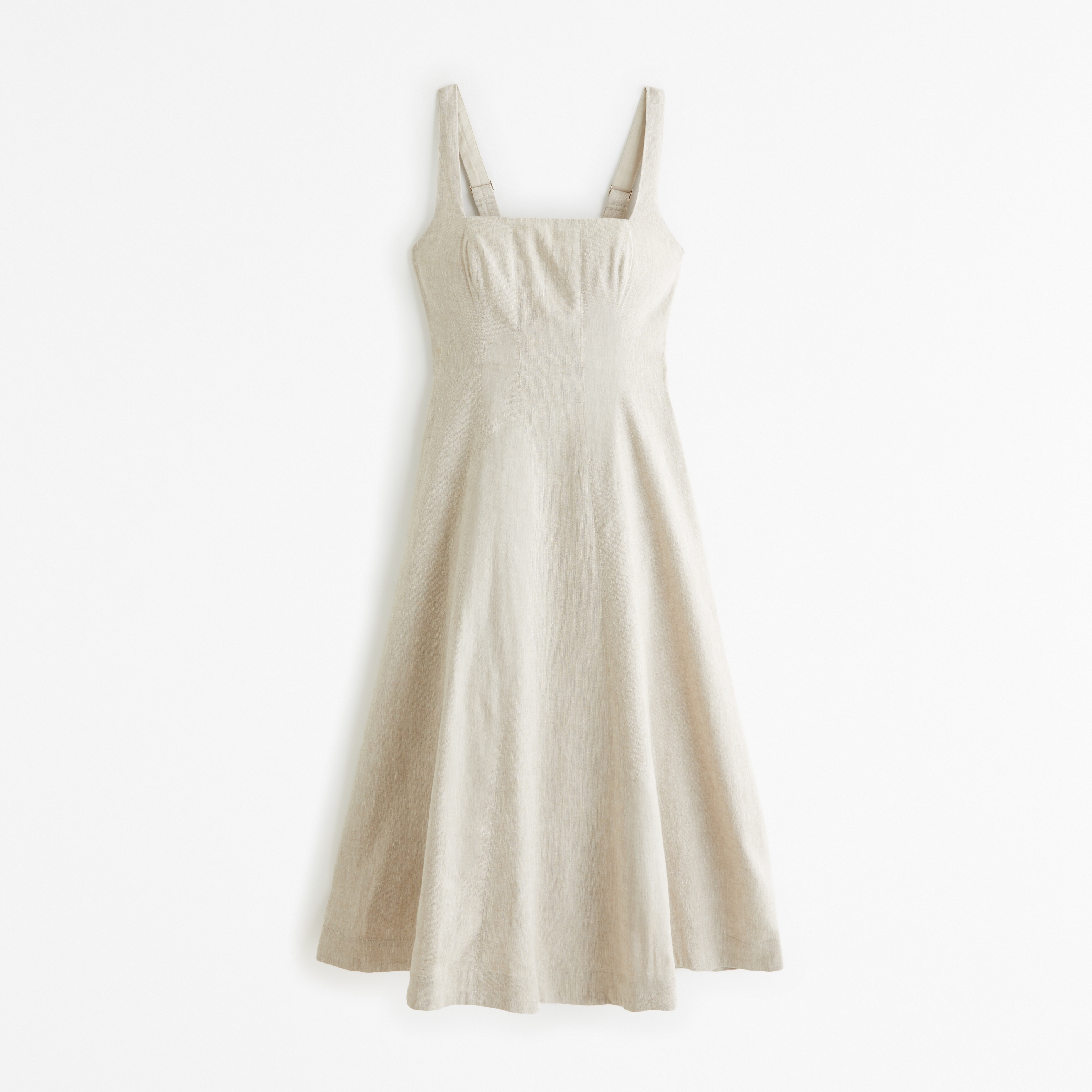 Women's Seamed Linen-Blend Midi Dress | Women's Dresses