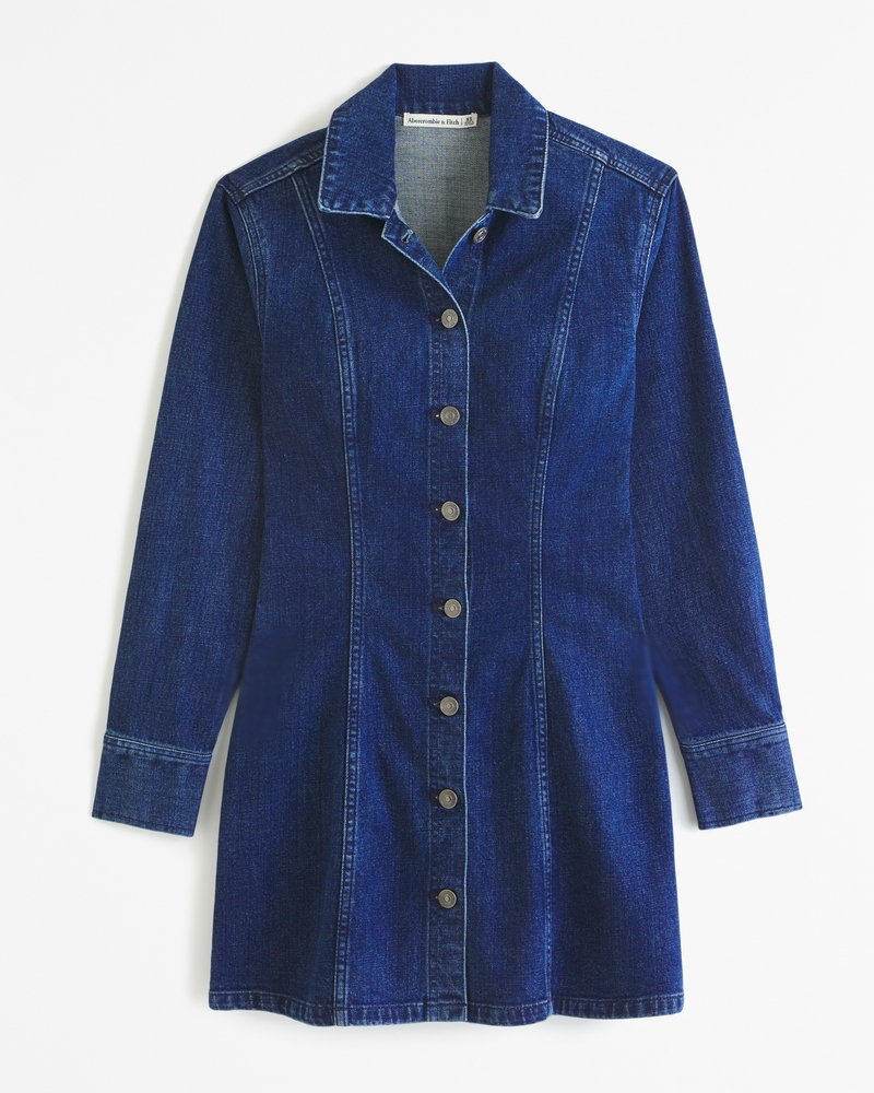 Fitted denim shirt dress on sale