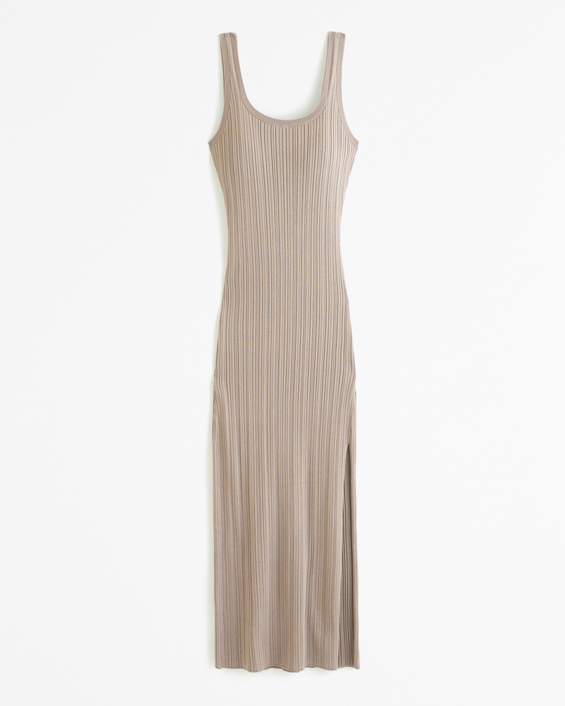 Check styling ideas for「Ribbed Square Neck Sleeveless Dress
