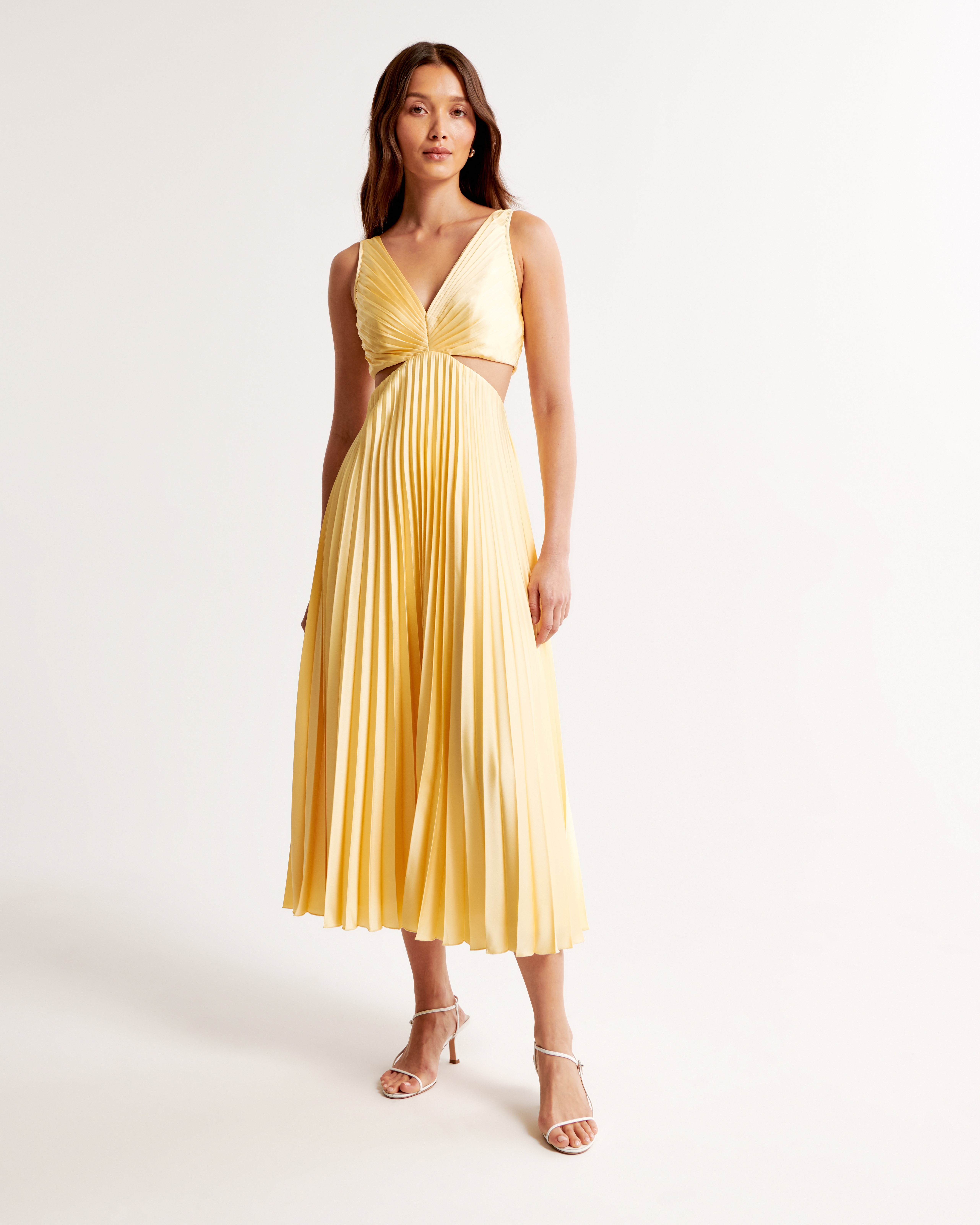 Women's The A&F Giselle Pleated Cutout Maxi Dress | Women's Best