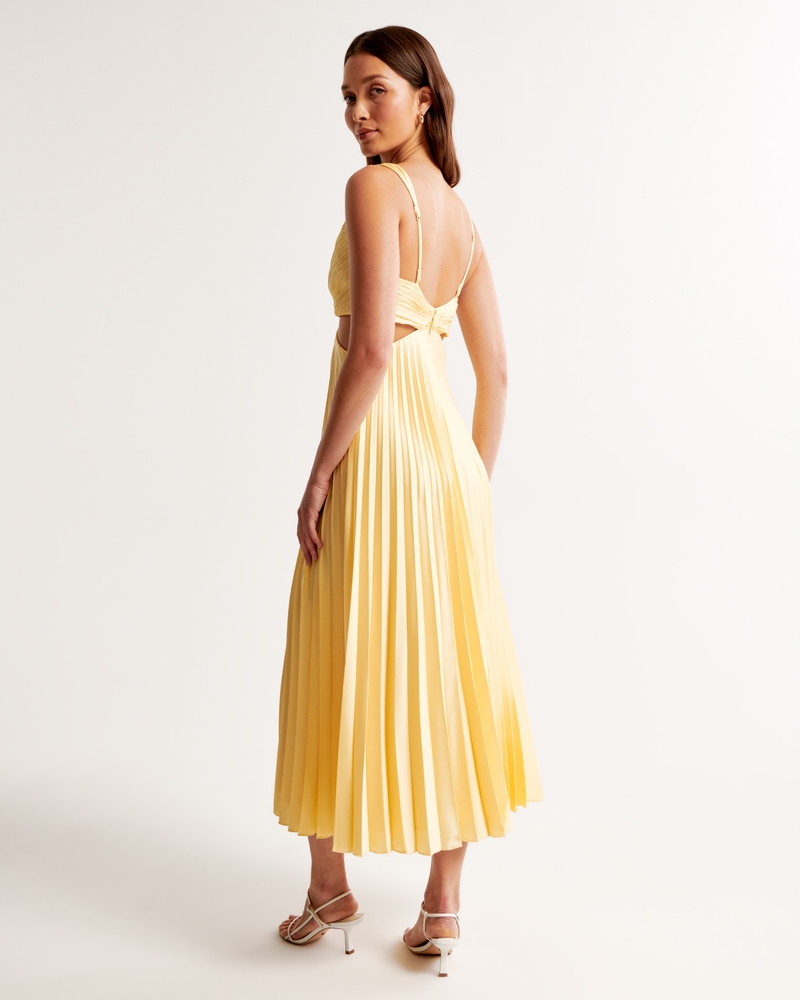 Women's The A&F Giselle Pleated Maxi Dress, Women's Clearance