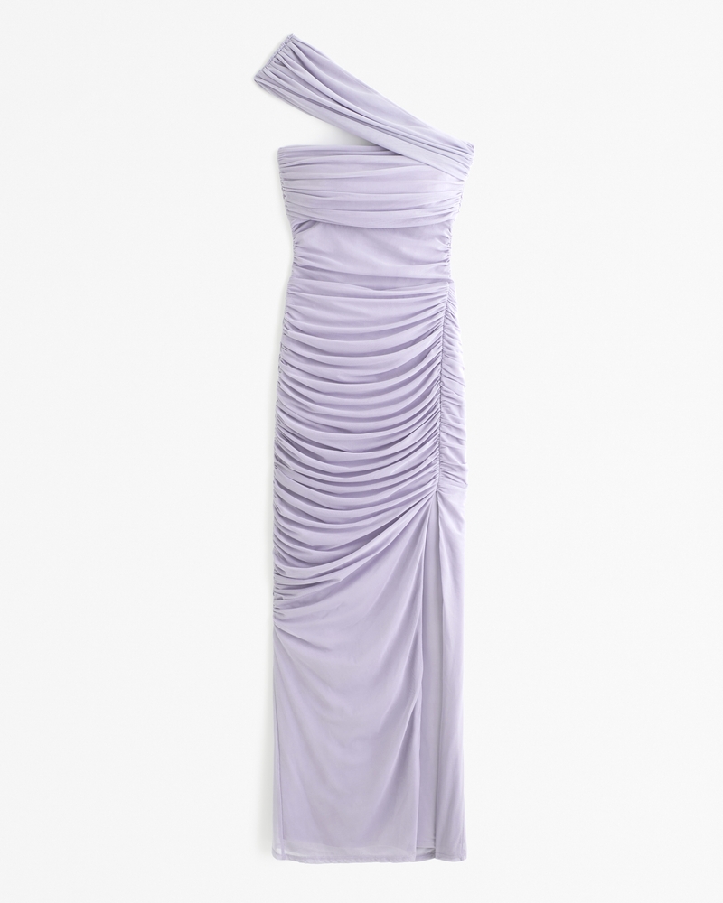 Women's Mesh Asymmetrical Off-The-Shoulder Draped Maxi Dress | Women's ...