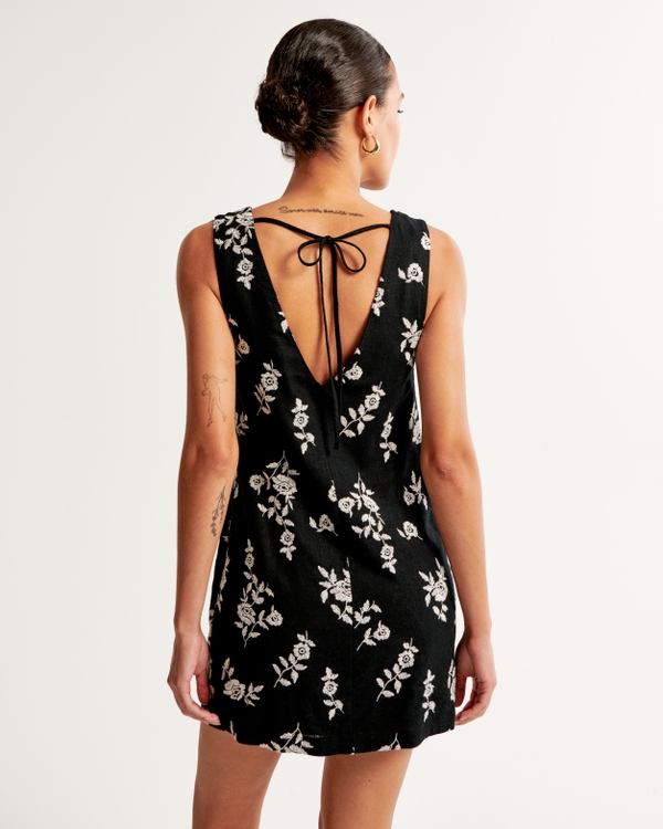 Women's Embroidered Linen-Blend Mini Dress | Women's Clearance |  Abercrombie.com