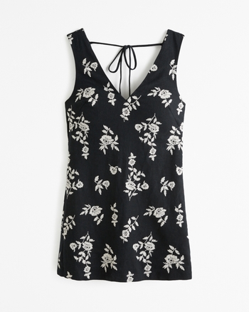 Embroidered Linen-Blend Mini Dress from Abercrombie & Fitch - $44.97