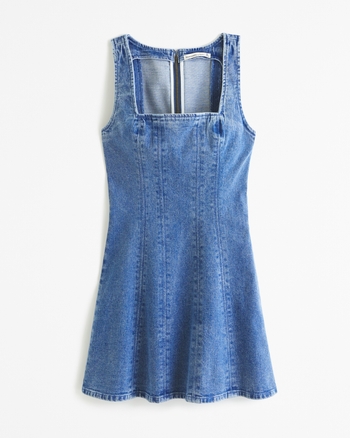 Denim A-Line Sleeveless Women Mini Dress