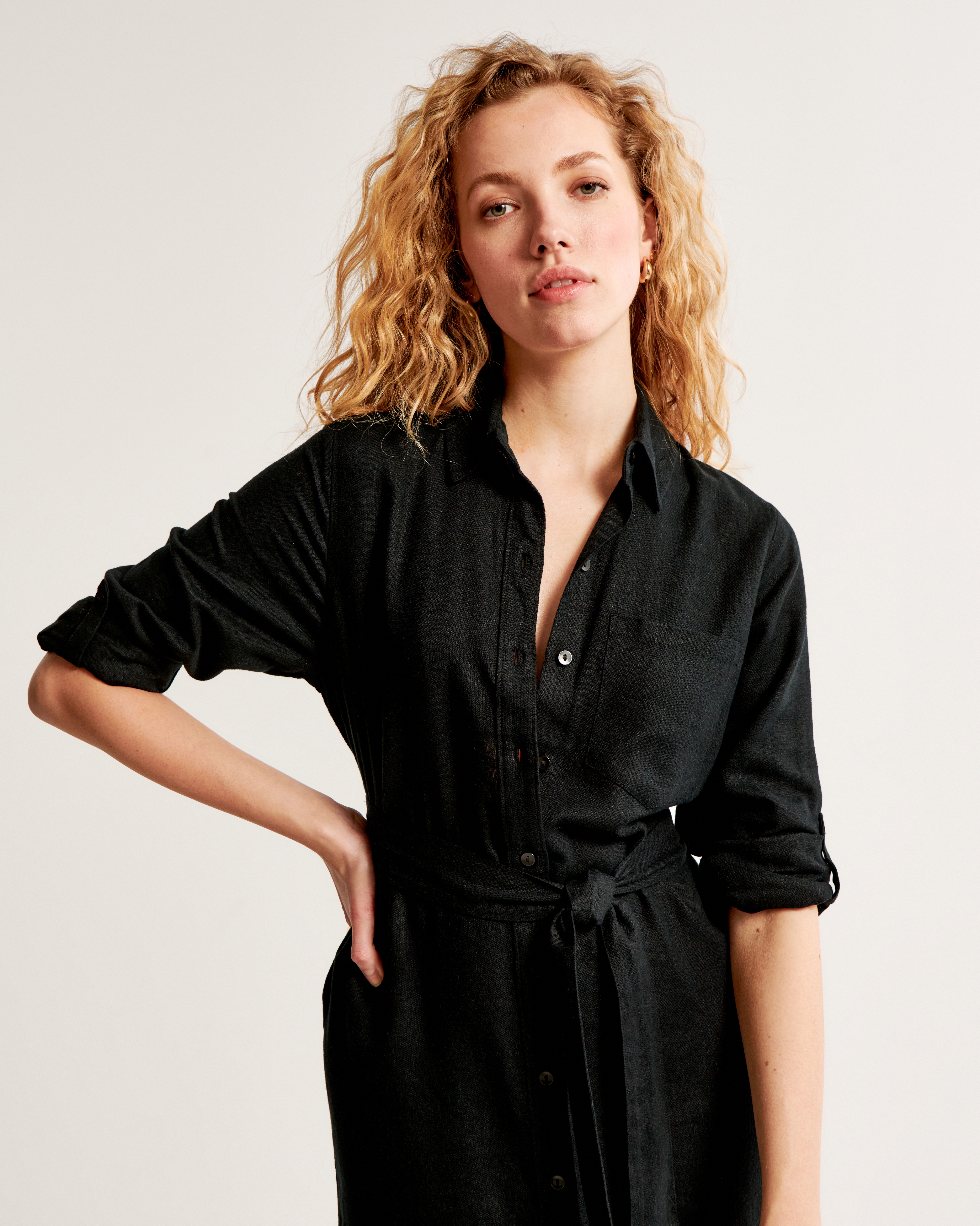 Abercrombie midi cheap shirt dress