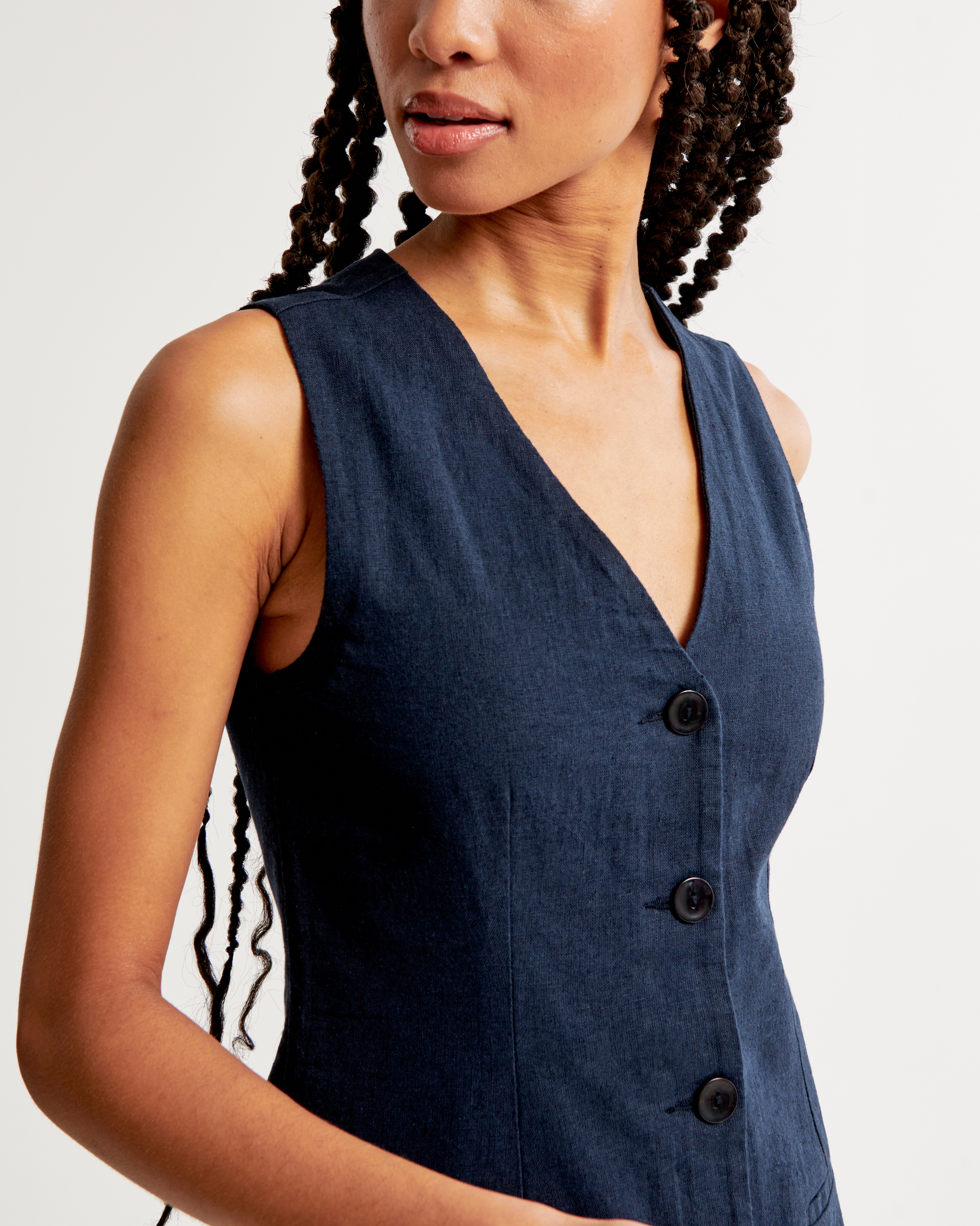 Women's The A&F Mara Linen-Blend Vest Mini Dress | Women's Dresses