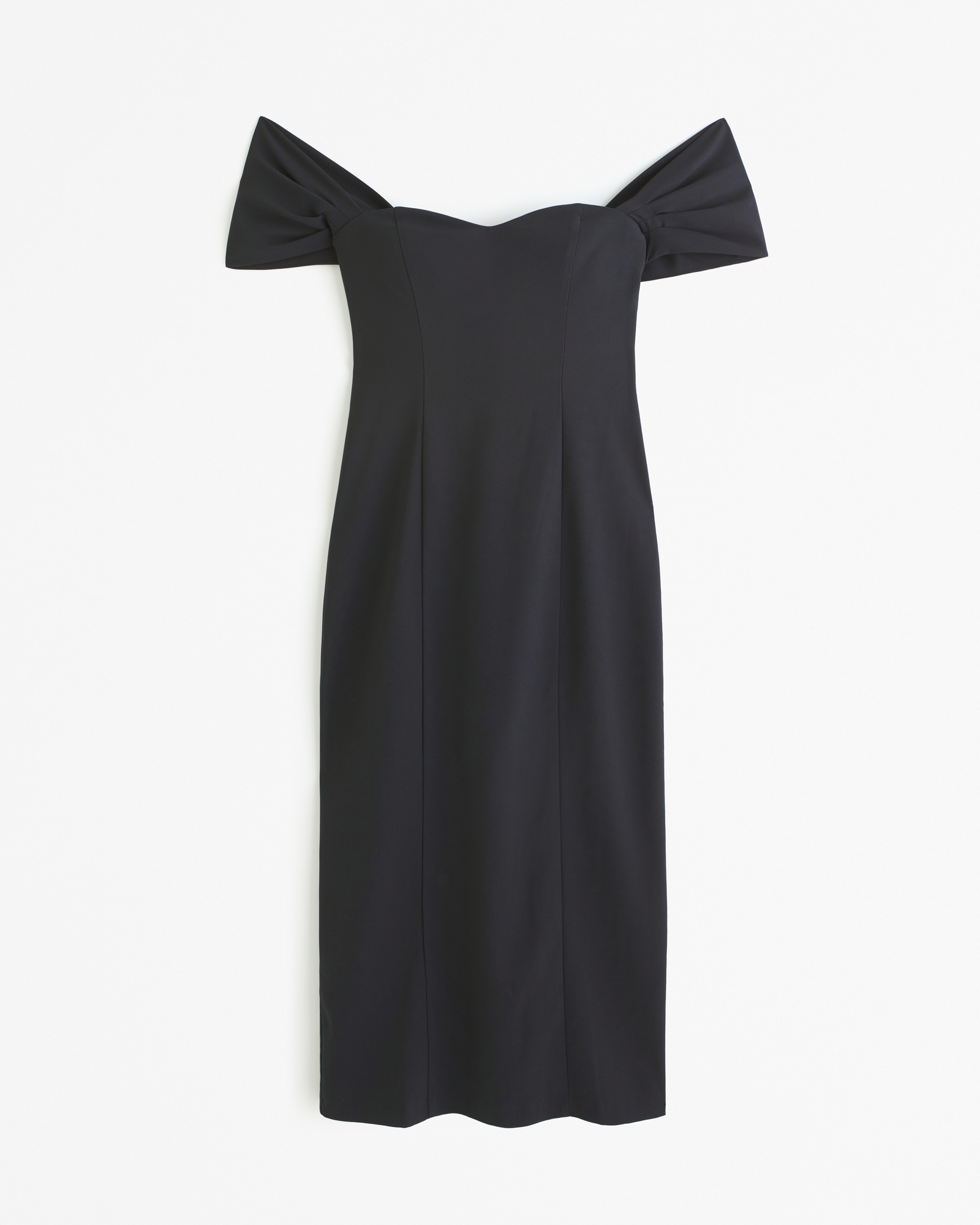 Clean Off-The-Shoulder Midi Dress