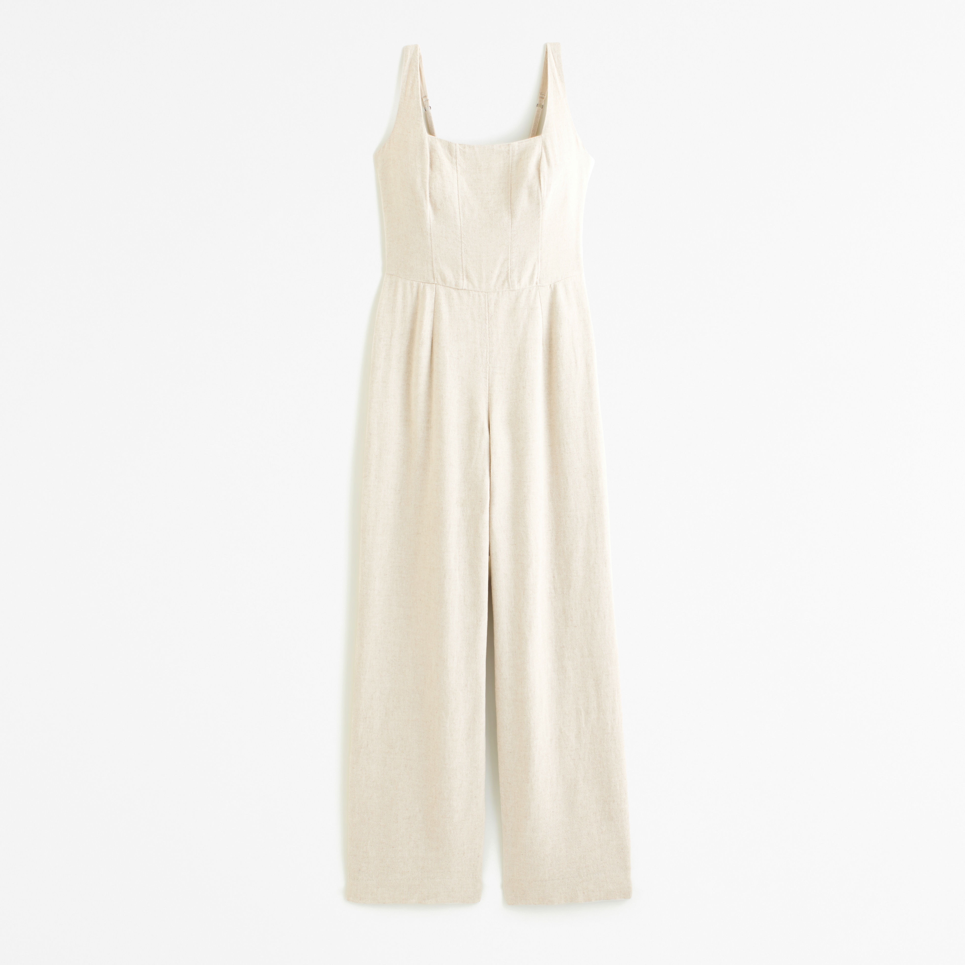 Women's Squareneck Linen-Blend Jumpsuit | Women's Clearance 