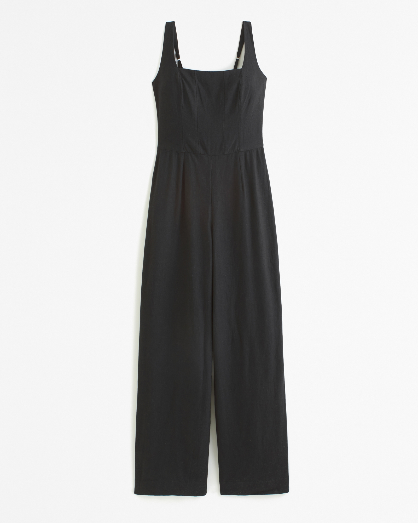 Squareneck Linen-Blend Jumpsuit