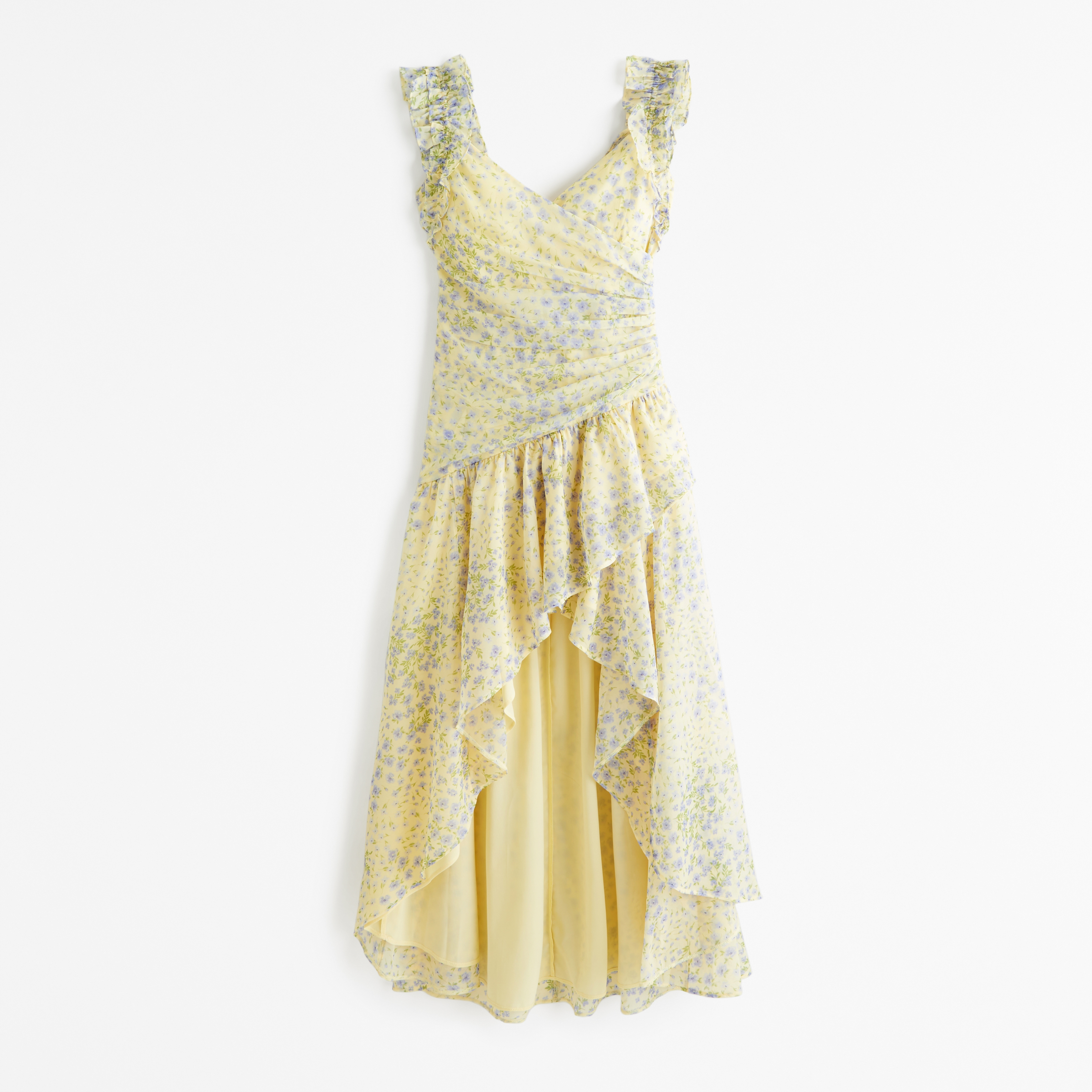 Yellow Chiffon High Low Dress