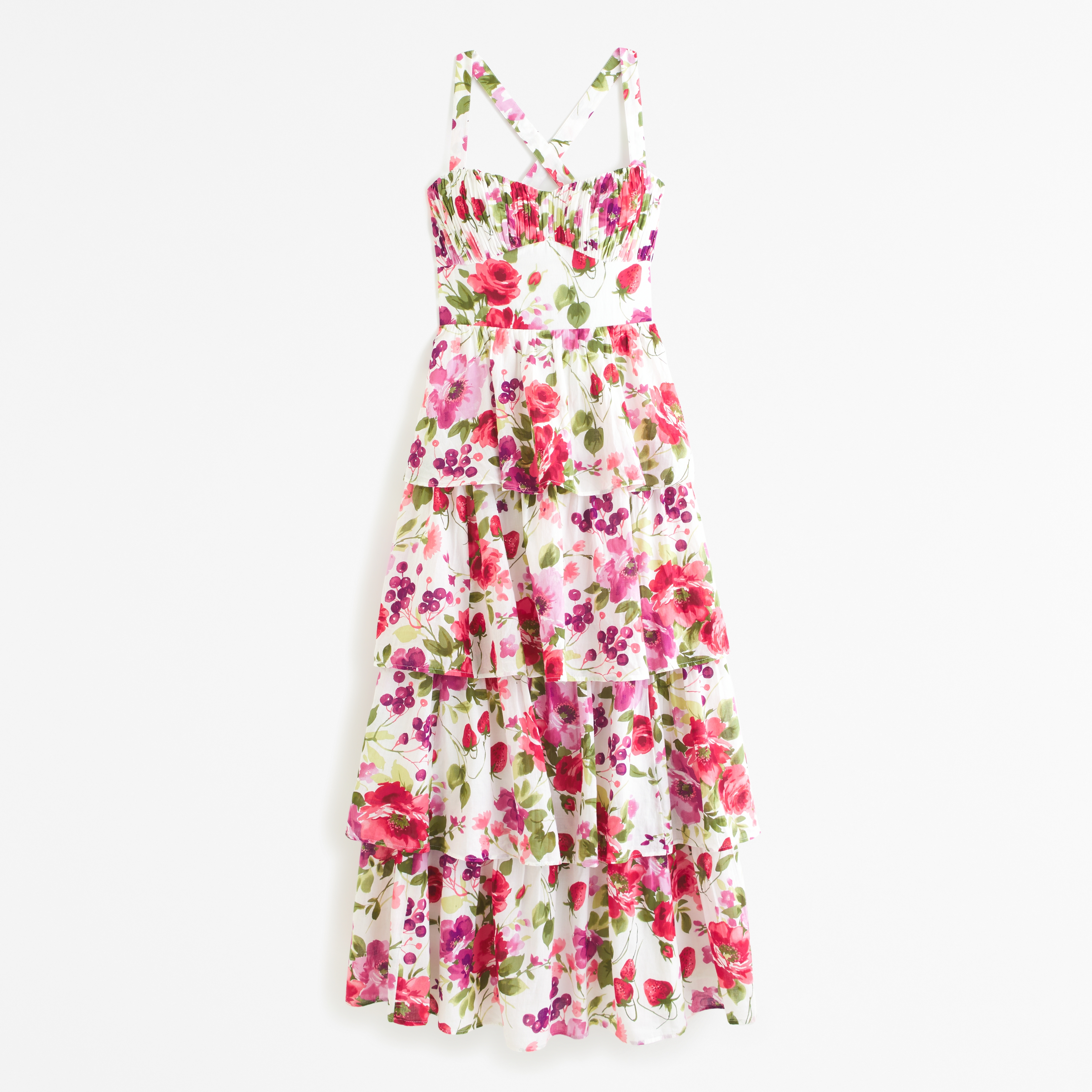 Women's Lace-Up Back Tiered Maxi Dress | Women's Dresses & Jumpsuits |  Abercrombie.com