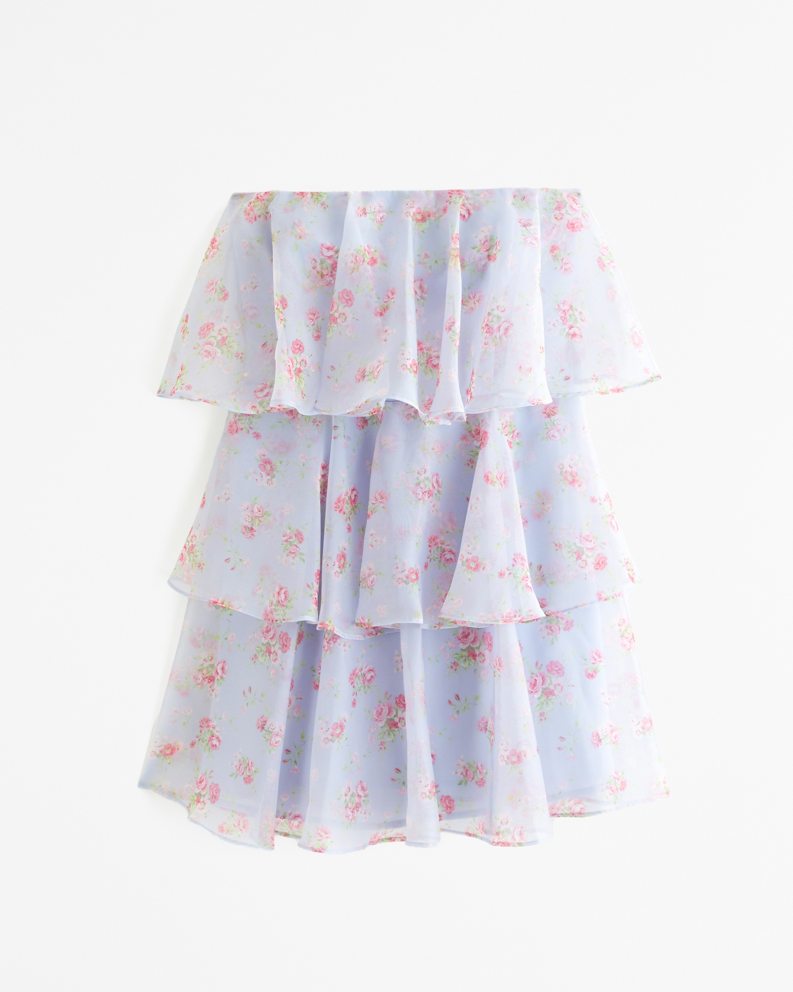 Organza Strapless Babydoll Mini Dress