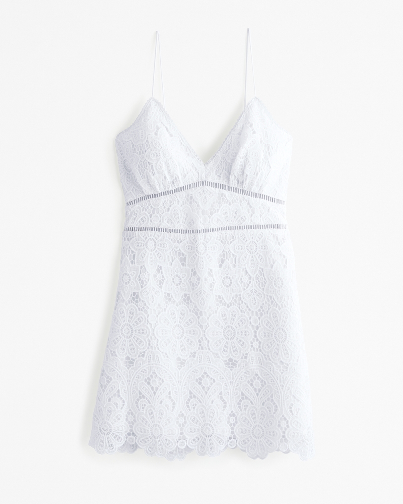 Lace Flattering Mini White Sundress Lace Flattering Mini White Sundress