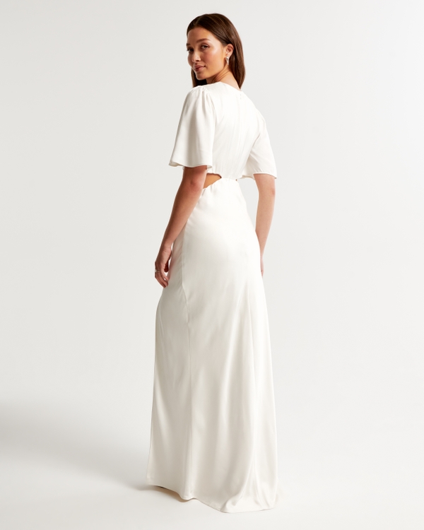 Women's Angel Sleeve O-Ring Cutout Maxi Dress | Women's Clearance