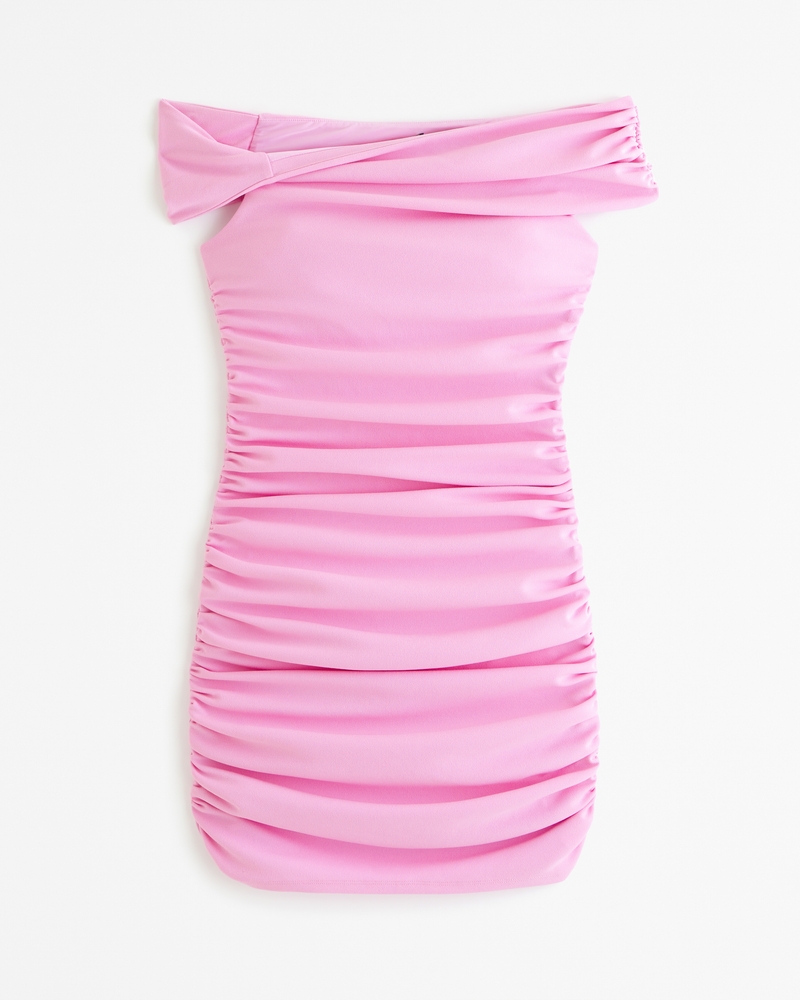 Off the shoulder scrunch dress sales