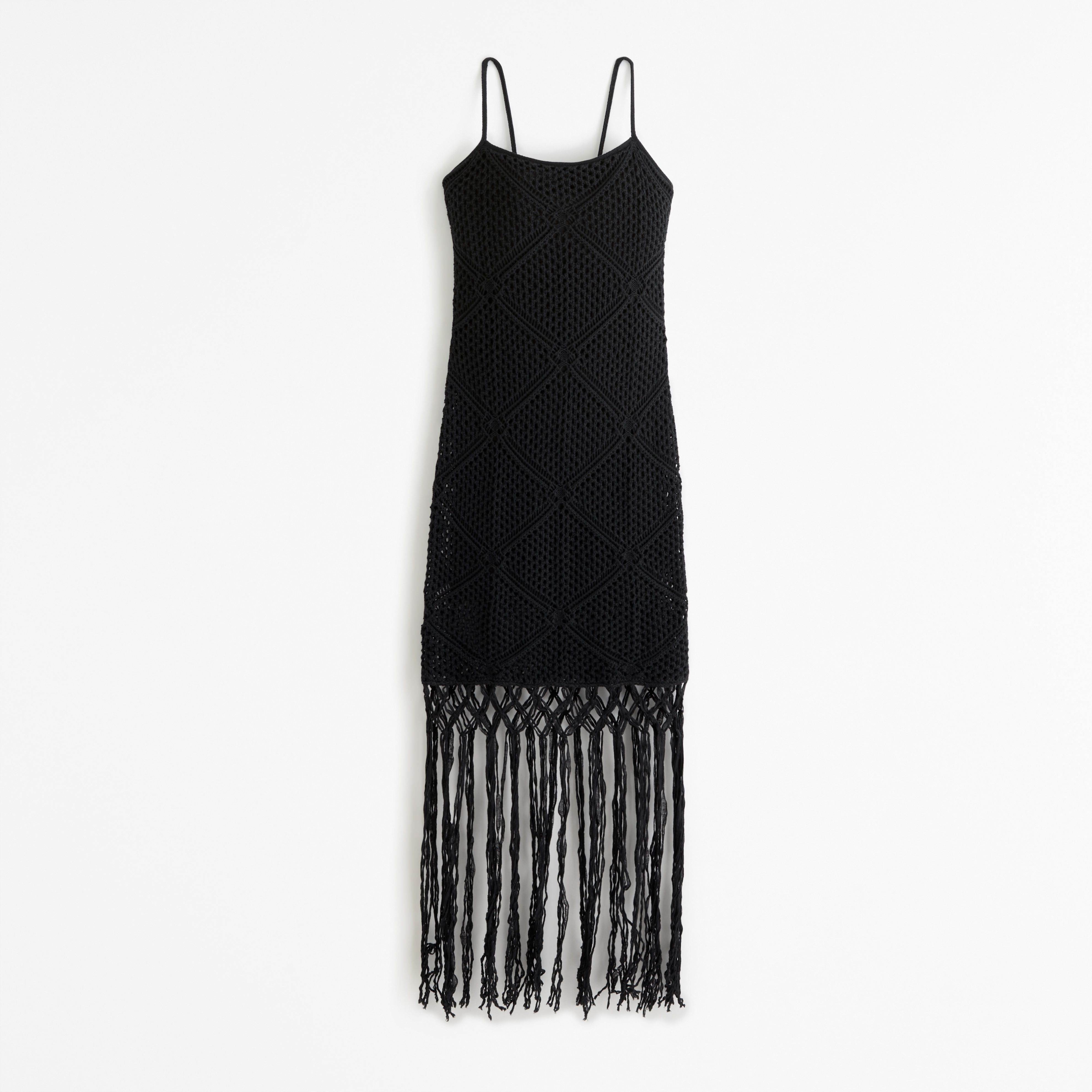 Feather, crochet and fringe dress