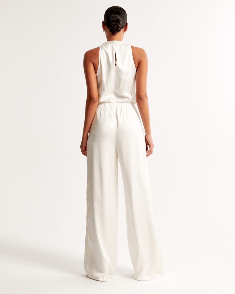 High-Neck Draped Jumpsuit