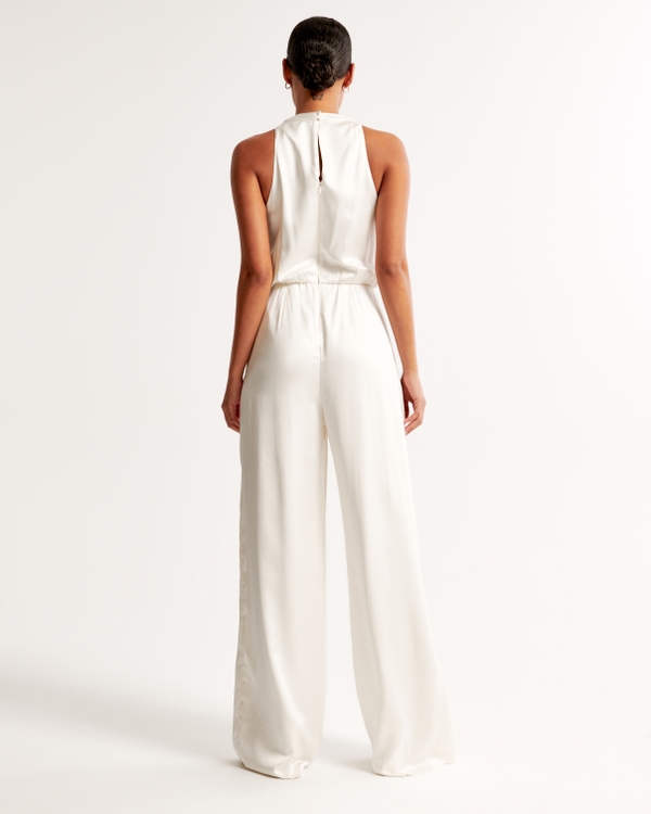 High-Neck Draped Jumpsuit
