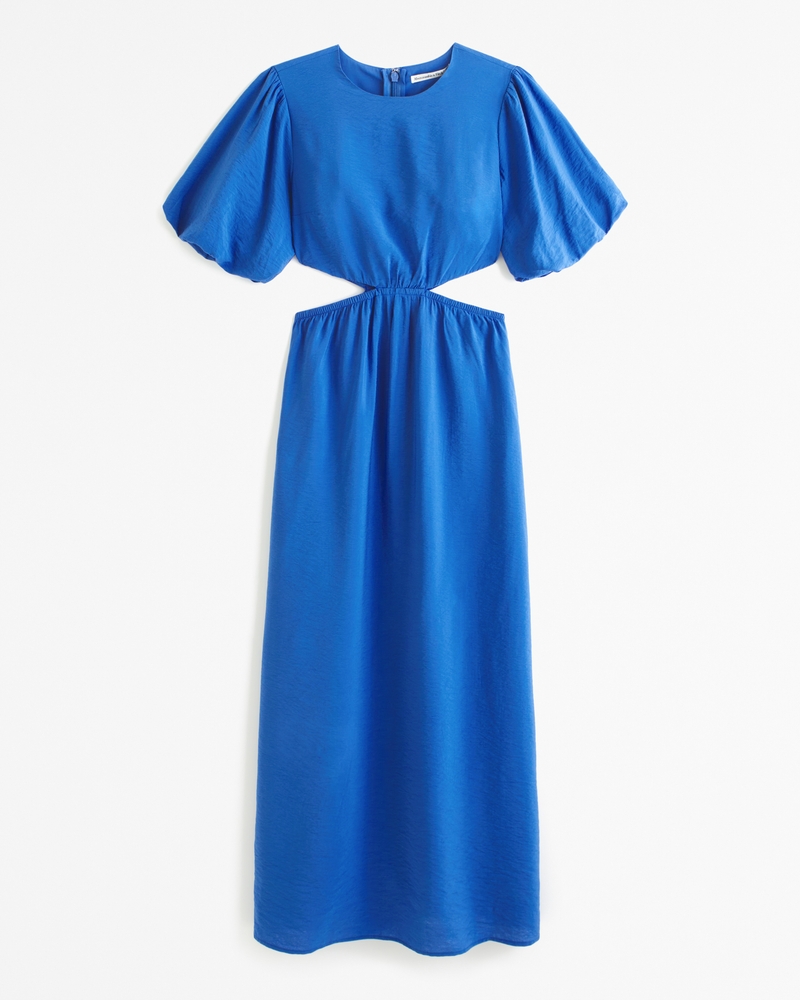 Blue short sleeve maxi dress best sale