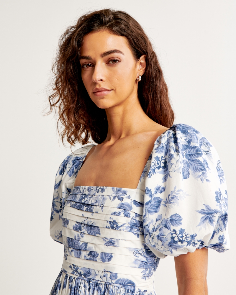 Emerson Poplin Puff Sleeve Midi Dress