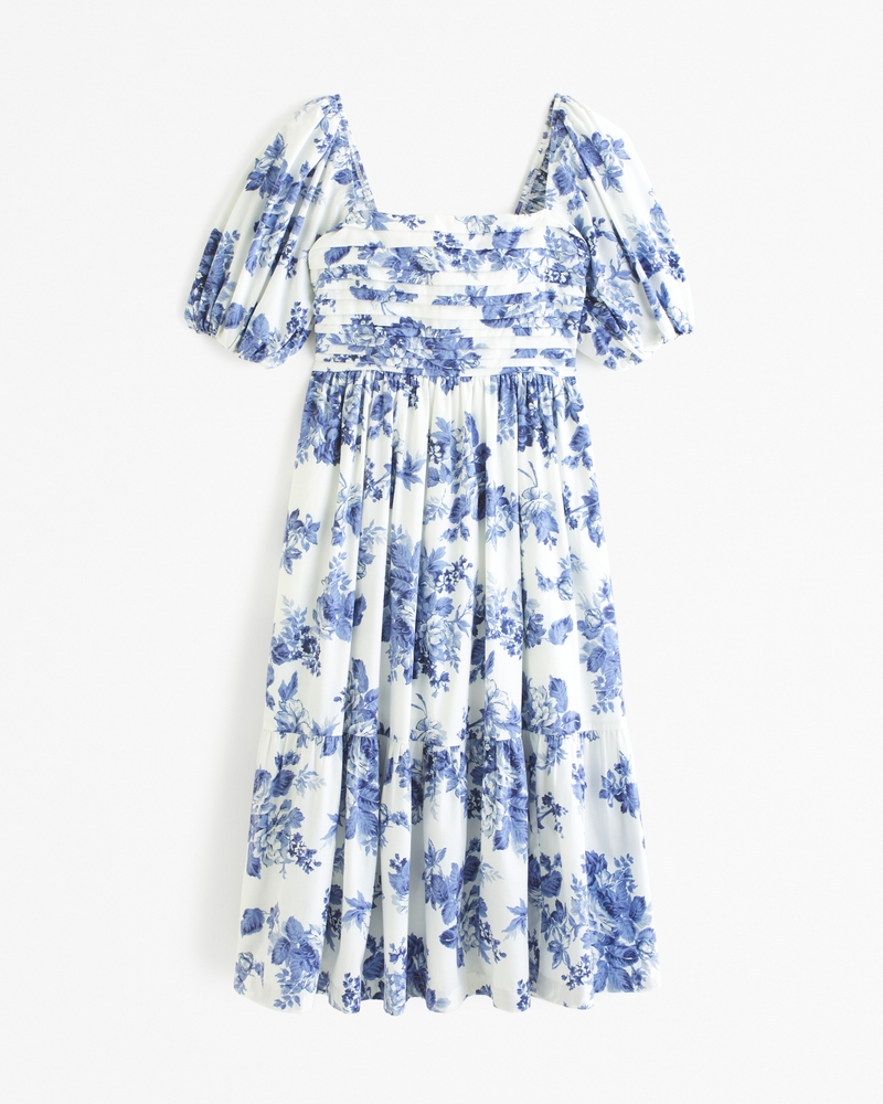 Emerson Poplin Puff Sleeve Midi Dress