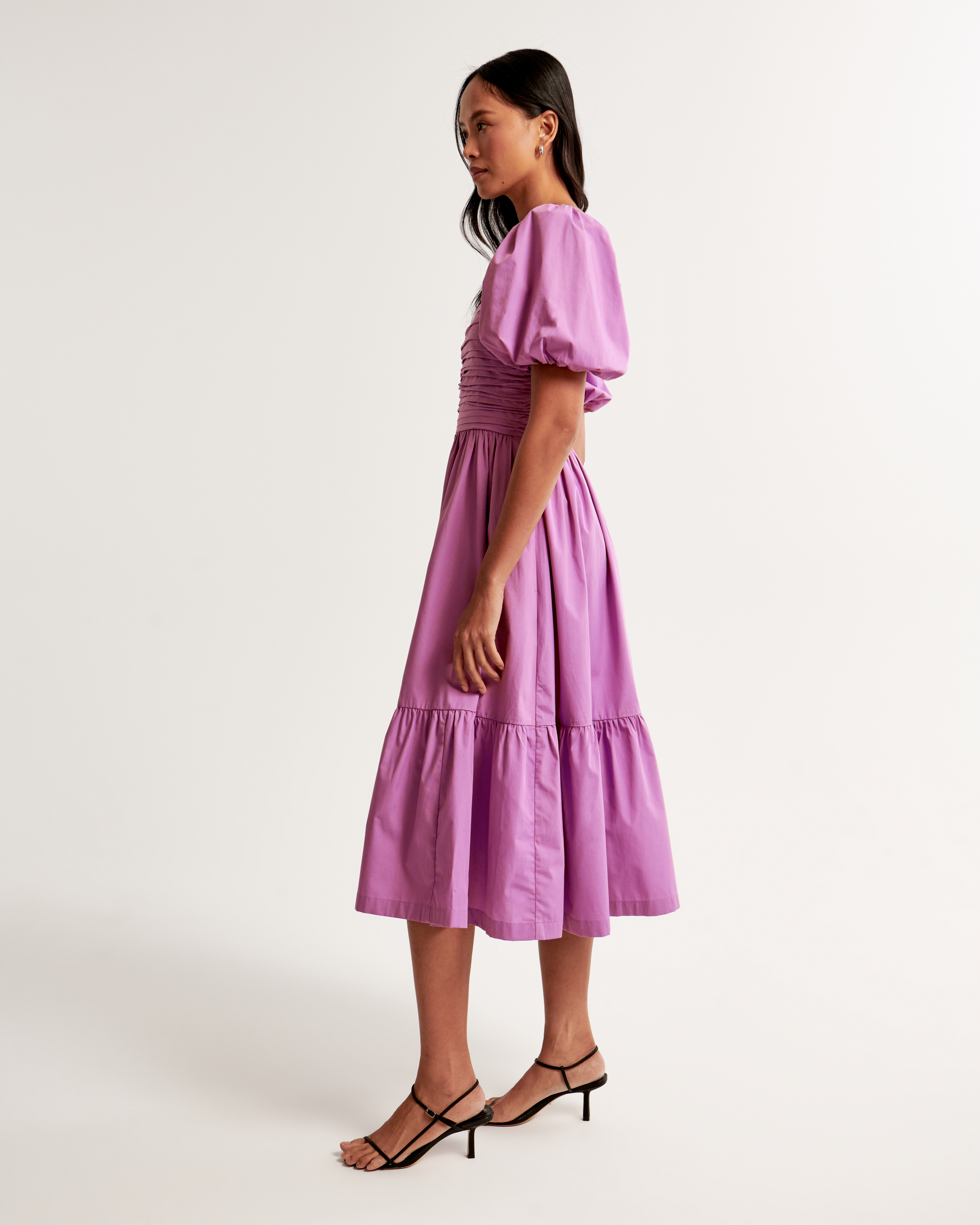 Emerson Poplin Puff Sleeve Midi Dress