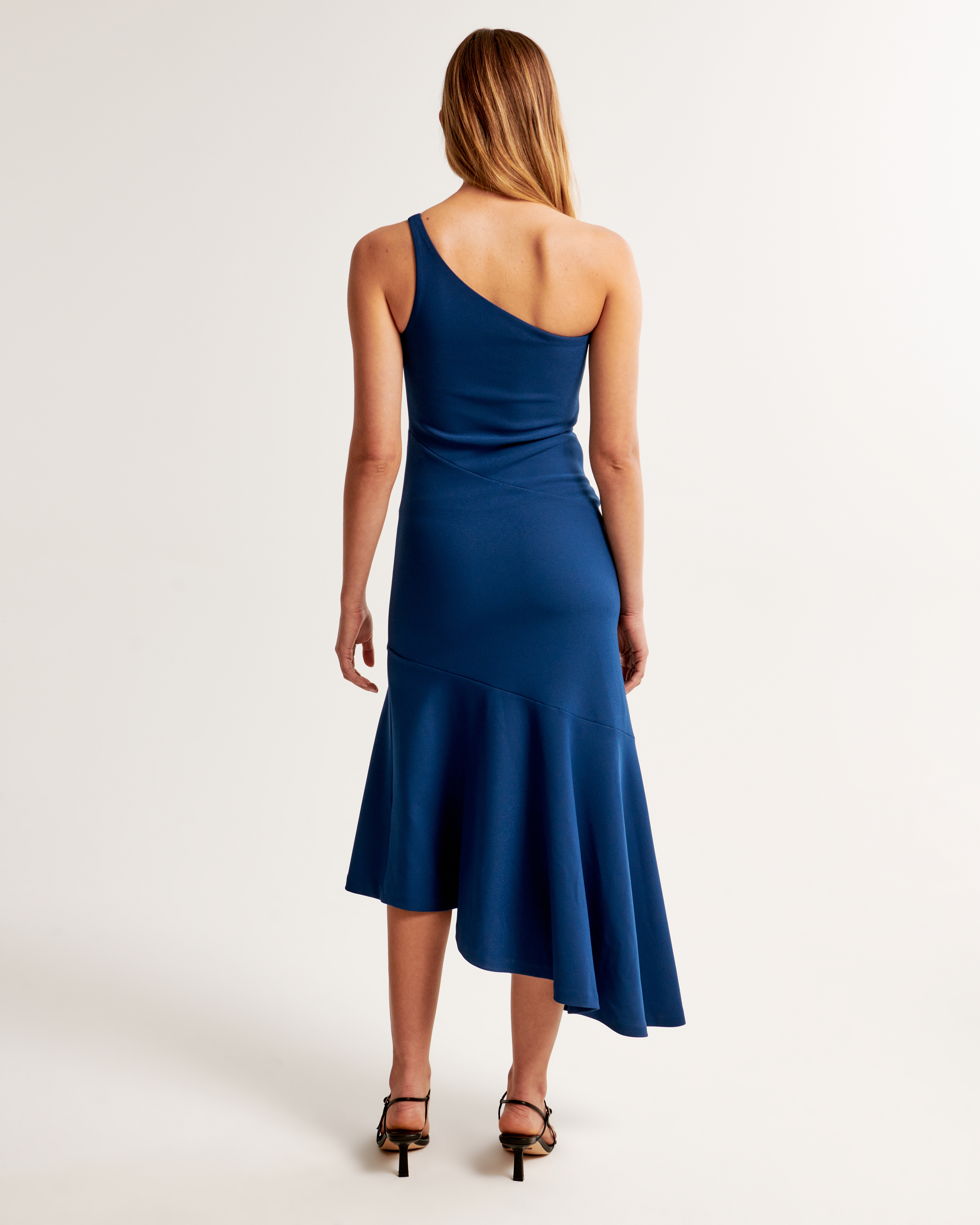 Women's One-Shoulder Asymmetrical Hem Midi Dress | Women's Dresses &  Jumpsuits | Abercrombie.com