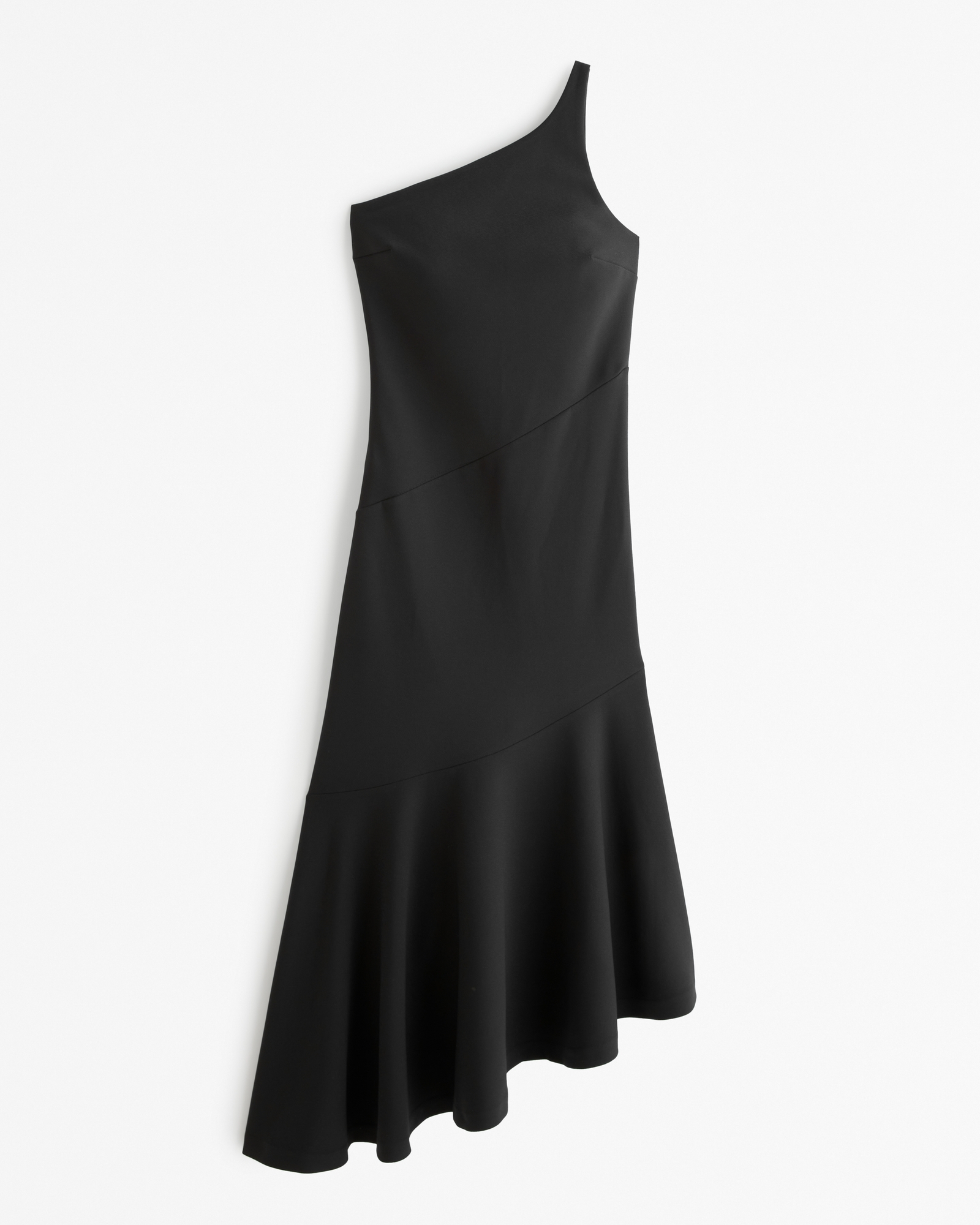 One-Shoulder Asymmetrical Hem Midi Dress