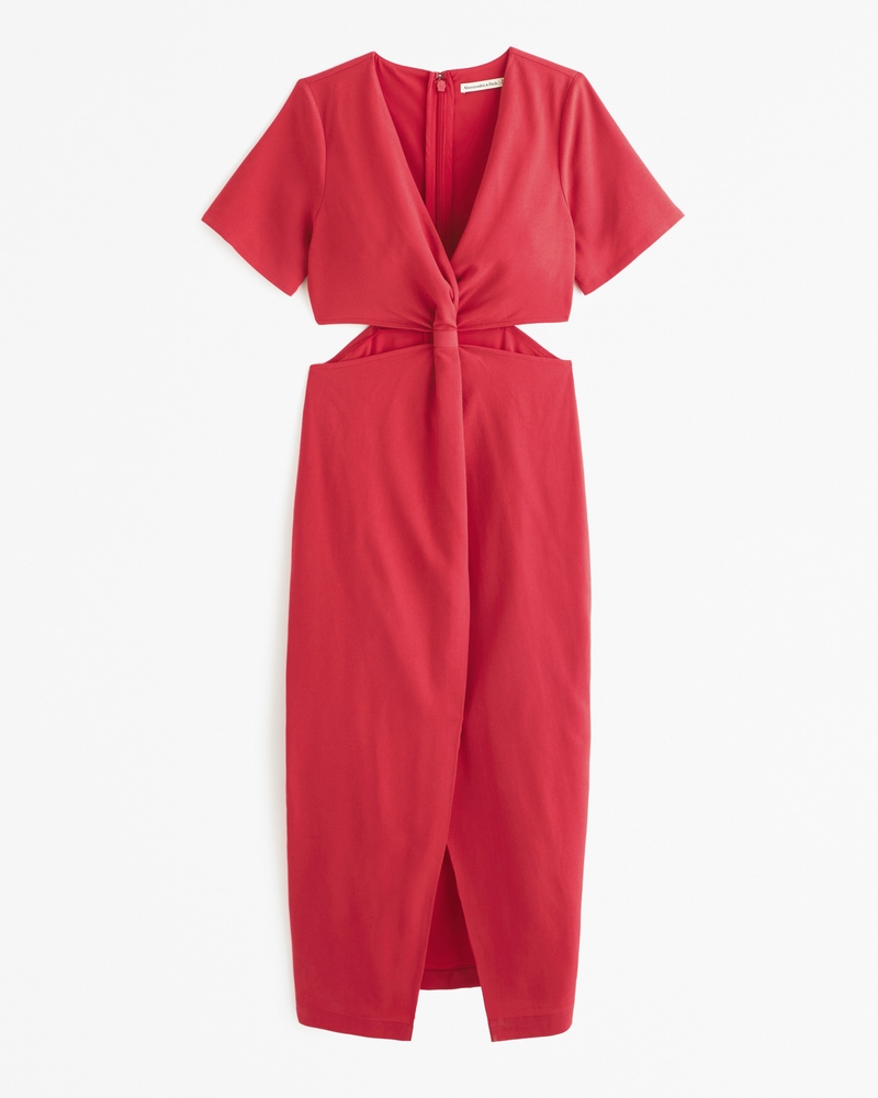 Knotted Cutout Midi Dress