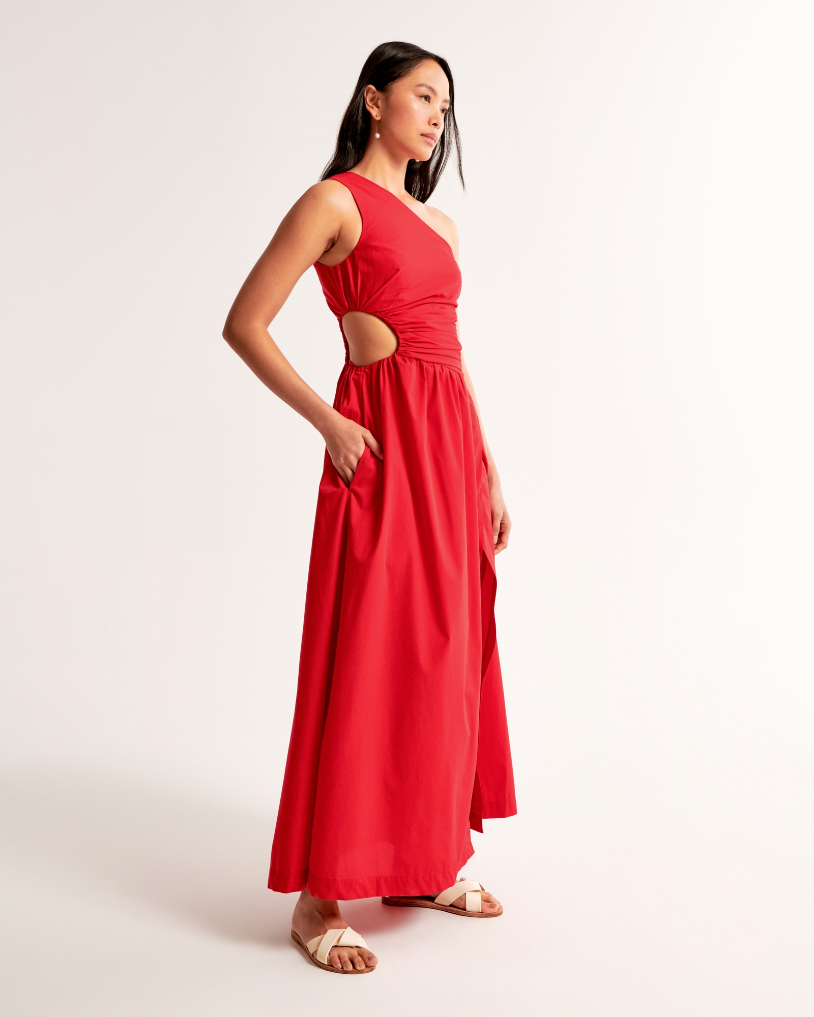 One-Shoulder Cutout Maxi Dress